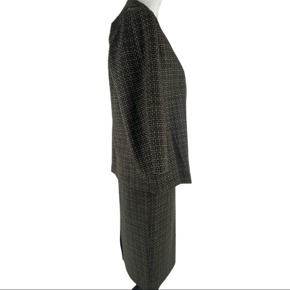 Yansi Fugel‎ Women's NWT Black Tattersall Designer Blazer Skirt Suit S-C38/2-W28 - Picture 2 of 10